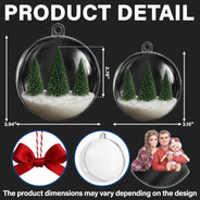Art Design,Christmas,Family,Photo - Cartoon Portrait,Happy - Custom Photo Cartoon Portrait Family Is The Greatest Gift - Personalized 3D Acrylic Ball Ornament