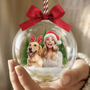 Art Design,Christmas,Family,Photo - Cartoon Portrait,Happy - Custom Photo Cartoon Portrait Family Is The Greatest Gift - Personalized 3D Acrylic Ball Ornament