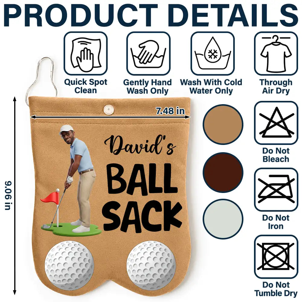 Custom Photo Cartoon Portrait Golf Lovers Ball Sack - Personalized Golf Ball Sacks - Custom Photo Cartoon Portrait Golf Lovers Ball Sack - Personalized Golf Ball Sacks