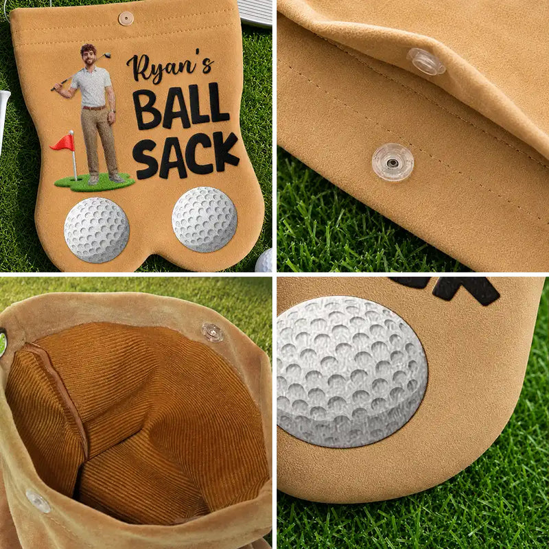 Custom Photo Cartoon Portrait Golf Lovers Ball Sack - Personalized Golf Ball Sacks - Custom Photo Cartoon Portrait Golf Lovers Ball Sack - Personalized Golf Ball Sacks