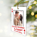Art Design, Christmas, Romantic, Gift For Couples, Photo - Cartoon Portrait - Custom Photo Cartoon Portrait How Lucky Are We Playing Card - Personalized Custom Shaped Acrylic Ornament