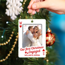 Art Design, Christmas, Romantic, Gift For Couples, Photo - Cartoon Portrait - Custom Photo Cartoon Portrait How Lucky Are We Playing Card - Personalized Custom Shaped Acrylic Ornament