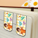 Adorable,Art Design,Back To School,Reading,Gift For Kids,Photo - Cartoon Portrait - Custom Photo Cartoon Portrait Kid Affirmation Ruler - Personalized Custom Shaped Magnetic Bookmark Clip