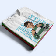 Adorable,Art Design,Back To School,Gift For Kids,Photo - Cartoon Portrait - Custom Photo Cartoon Portrait Kid Ready For School Kindergarten First Grade - Personalized T Shirt