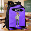 Adorable,Art Design,Back To School,Gift For Kids,Photo - Cartoon Portrait - Custom Photo Cartoon Portrait Kid With Colorful Crayons - Personalized Kids Backpack