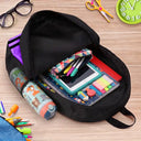 Adorable,Art Design,Back To School,Gift For Kids,Photo - Cartoon Portrait - Custom Photo Cartoon Portrait Kid With Colorful Crayons - Personalized Kids Backpack
