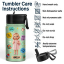 Adorable,Art Design,Back To School,Gift For Kids,Photo - Cartoon Portrait - Custom Photo Cartoon Portrait Kids Ready To Shine - Personalized Kids Water Bottle