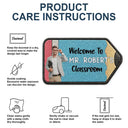 Art Design,Teacher,Inspirational,Back To School,Photo - Cartoon Portrait - Custom Photo Cartoon Portrait Pencil Shape Welcome To Classroom - Personalized Custom Shaped Doormat