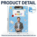 Art Design,Teacher,Confident,Back To School,Photo - Cartoon Portrait - Custom Photo Cartoon Portrait Teacher Composition Notebook - Personalized Acrylic Clipboard