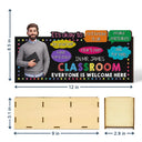 Art Design,Teacher,Inspirational,Back To School,Photo - Cartoon Portrait - Custom Photo Cartoon Portrait Teacher Everyone Is Welcome Here - Personalized Wooden Pen Pencil Holder