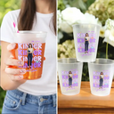 Adorable,Art Design,Teacher,Back To School,Photo - Cartoon Portrait - Custom Photo Cartoon Portrait Teacher Welcome To School - Personalized Frosted Cups