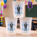 Adorable,Art Design,Teacher,Back To School,Photo - Cartoon Portrait - Custom Photo Cartoon Portrait Teacher Welcome To School - Personalized Frosted Cups