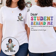 Art Design,Back To School,Proud,Photo - Cartoon Portrait - Custom Photo Cartoon Portrait The World Is A Better Place With You in It Gift For Bus Driver - Personalized T Shirt