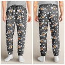 Cat Mom,Cat Lovers,Non-Eng - Custom Photo Cat Mom With Paw And Fish Pattern - Personalized Pajama Pants