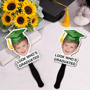 Graduation,Custom Photo,Happy,Gift For Yourself,Family - Custom Photo Childhood Look Who's Graduated - Personalised Graduation Handheld Fan
