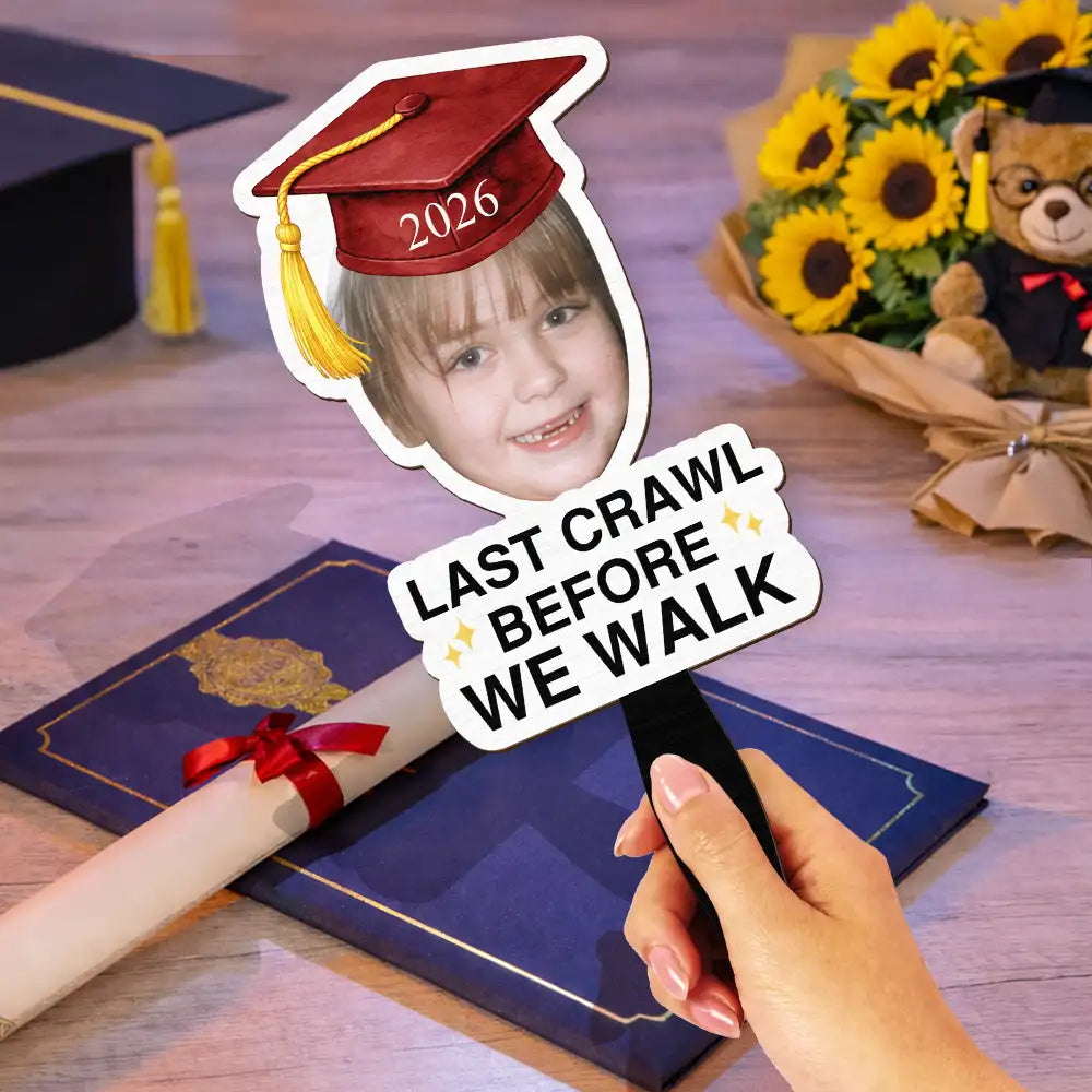 Graduation,Custom Photo,Happy,Gift For Yourself,Family - Custom Photo Childhood Look Who's Graduated - Personalised Graduation Handheld Fan