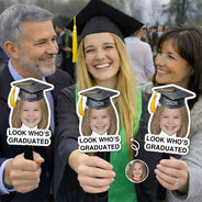 Graduation,Custom Photo,Happy,Gift For Yourself,Family - Custom Photo Childhood Look Who's Graduated - Personalised Graduation Handheld Fan