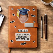 Happy,Graduation,Gift For Yourself,Gift For Men,Gift For Women,Gift For Daughter,Gift For Son,Gift For Sibling,Gift For Sisters,Gift For Brothers,Gift For Bestie - Custom Photo Childhood Look Who's Graduated - Personalized Leather Notebook Set