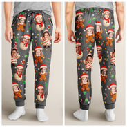 Christmas, Funny, Gift For Couples, Gift For Husband, Gift For Wife, Parents, Gift For Grandparents, Family, Gift For Sibling - Custom Photo Christmas Characters Funny Face - Personalized Pajama Pants