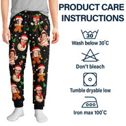 Christmas, Funny, Gift For Couples, Gift For Husband, Gift For Wife, Parents, Gift For Grandparents, Family, Gift For Sibling - Custom Photo Christmas Characters Funny Face - Personalized Pajama Pants
