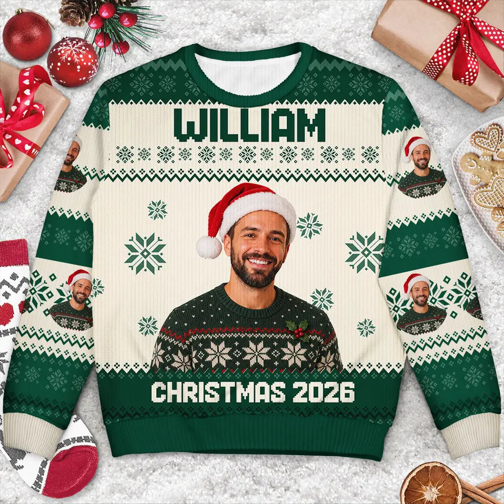 Family - Custom Photo Christmas Family Matching Sweater - Personalized Unisex Ugly Sweater