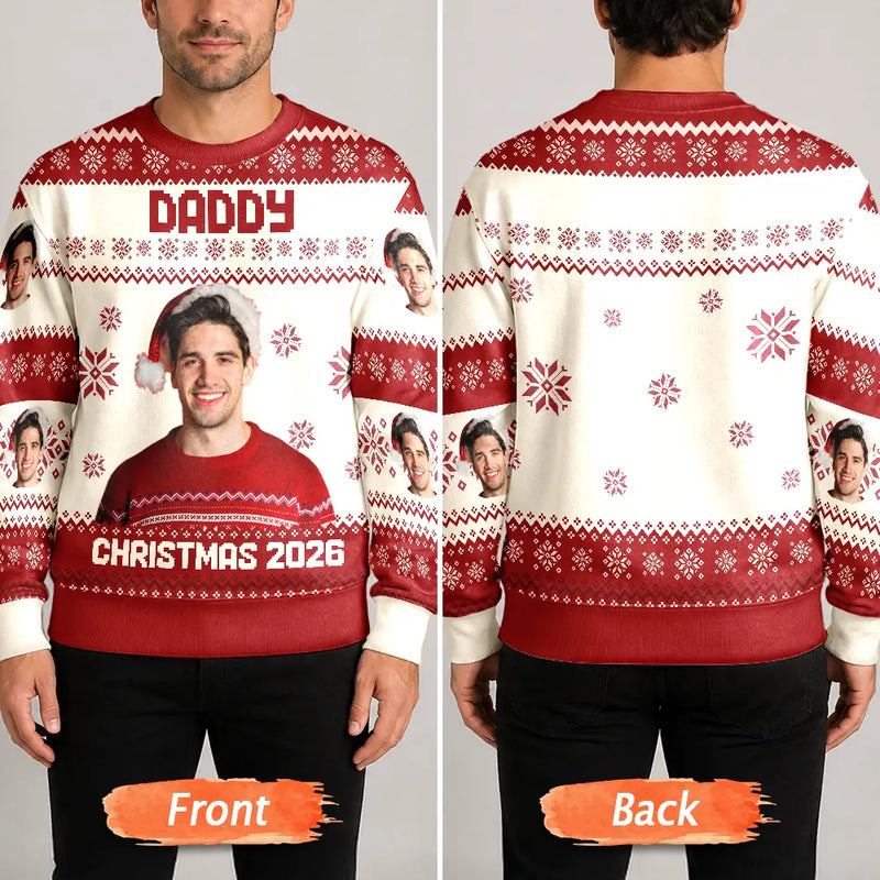 Family - Custom Photo Christmas Family Matching Sweater - Personalized Unisex Ugly Sweater