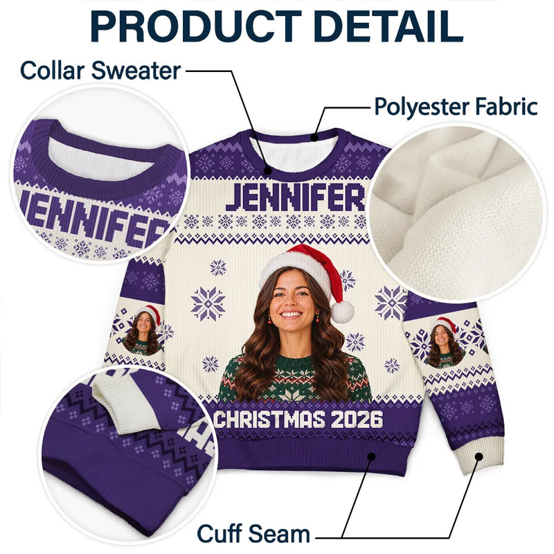 Family - Custom Photo Christmas Family Matching Sweater - Personalized Unisex Ugly Sweater