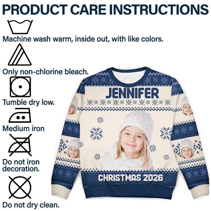 Family - Custom Photo Christmas Family Matching Sweater - Personalized Unisex Ugly Sweater