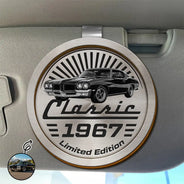 Gift For Father,Custom Photo,Proud,Remove BG Photo - Custom Photo Classic Car Limited Edition - Personalized Custom Shaped Car Visor Clip