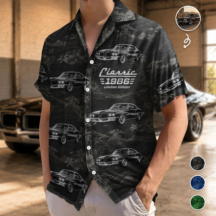 Custom Photo Classic Car Limited Edition - Personalized Hawaiian Shirt