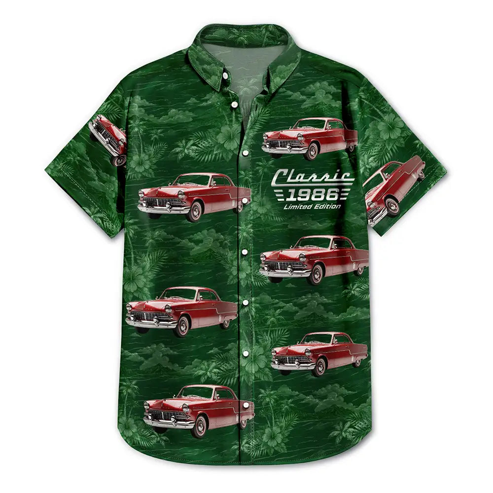 Gift For Father, Custom Photo, Proud, Remove BG Photo - Custom Photo Classic Car Limited Edition - Personalized Hawaiian Shirt