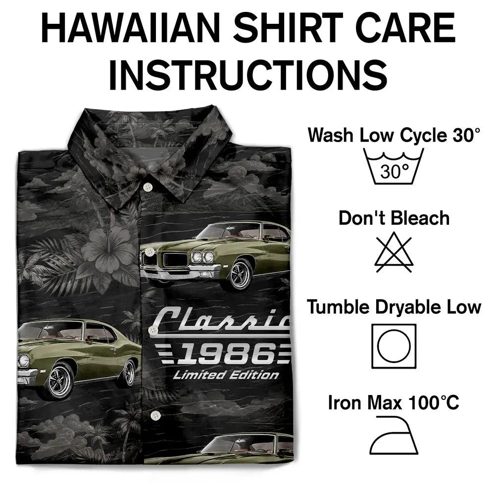 Gift For Father, Custom Photo, Proud, Remove BG Photo - Custom Photo Classic Car Limited Edition - Personalized Hawaiian Shirt