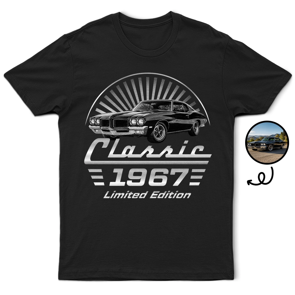 Gift For Father,Gift For Grandpa,Gift For Men,Non-Eng,Photo,Humorous - Custom Photo Classic Car Limited Edition - Personalized T Shirt