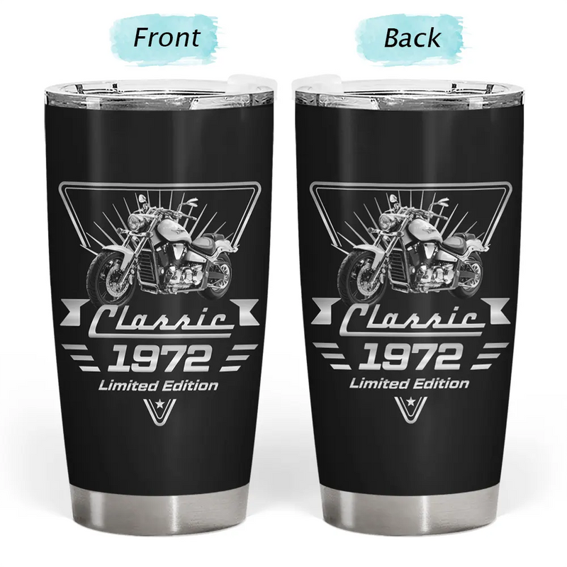 Gift For Father, Custom Photo, Proud, Remove BG Photo - Custom Photo Classic Car Limited Edition - Personalized Tumbler