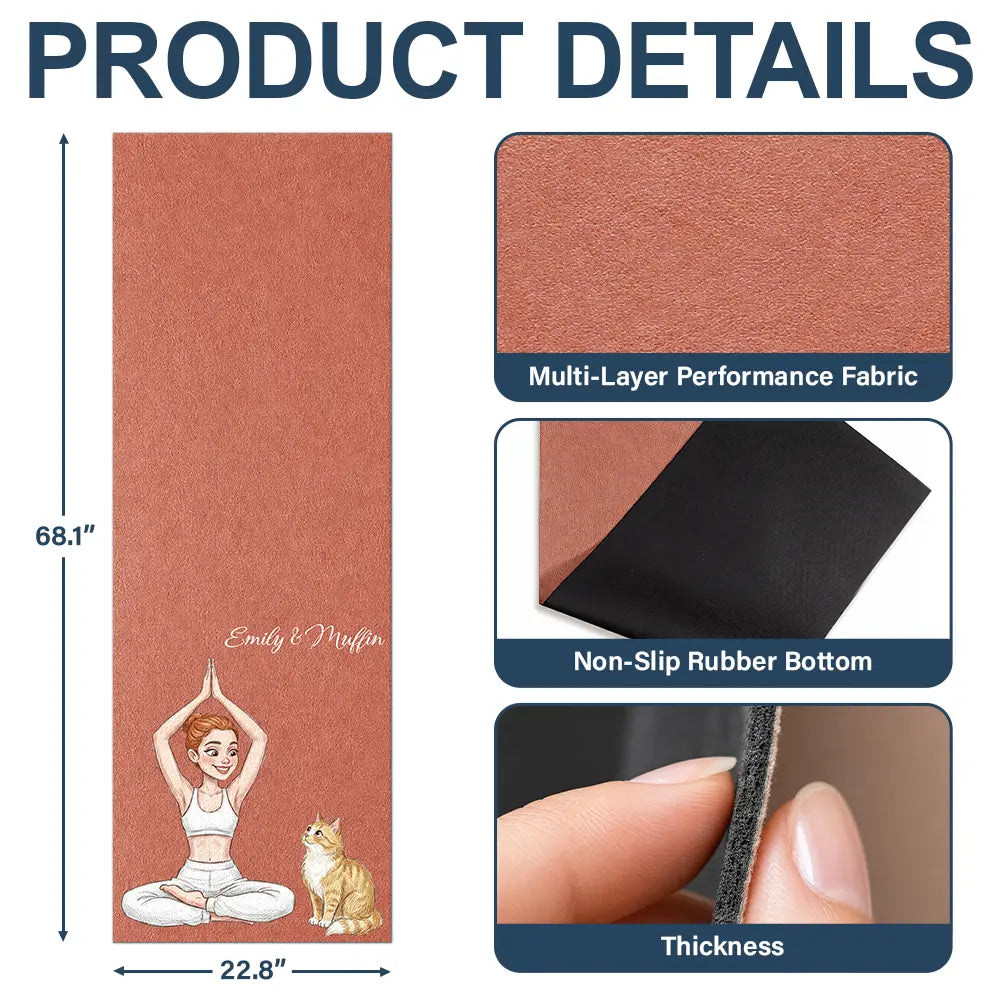 Custom Photo, Art Design, Pet Lovers, Yoga, Playful, Photo - Colored Pencil - Custom Photo Colored Pencil Sketch Dog Cat Pet Portrait - Personalized Yoga Mat
