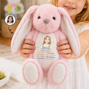 Adorable,Art Design,Back To School,Gift For Kids,Photo - Colored Pencil - Custom Photo Colored Pencil Sketch Kids Affirmation I Am Kind Brave & Smart - Personalized Soft Toy Bunny