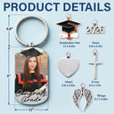 Graduation,Gift For Women,Gift For Men,Gift For Yourself,Non-Eng,Photo,Proud - Custom Photo Congrats Grad - Personalized Stainless Steel Keychain