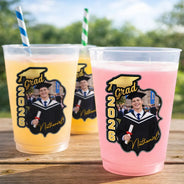 Graduation,Happy,Gift For Daughter,Gift For Son,Gift For Bestie,Gift For Yourself - Custom Photo Congrats Graduate - Personalized Frosted Cups