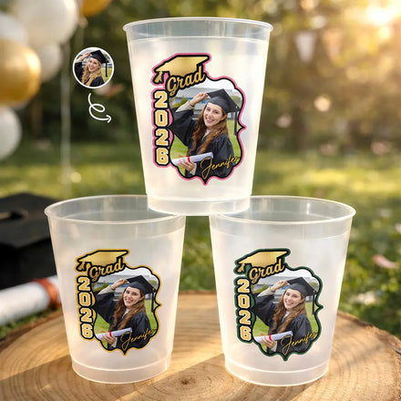 Custom Photo Congrats Graduate - Personalized Frosted Cups