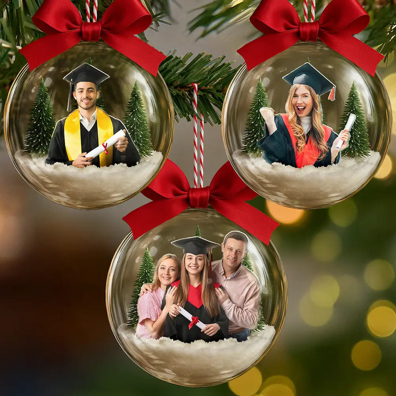 Christmas,Proud,Custom Photo,Graduation,Gift For Yourself,Remove BG Photo - Custom Photo Congrats Graduation Keepsake - Personalized 3D Acrylic Ball Ornament