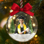 Christmas,Proud,Custom Photo,Graduation,Gift For Yourself,Remove BG Photo - Custom Photo Congrats Graduation Keepsake - Personalized 3D Acrylic Ball Ornament