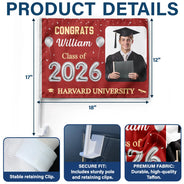 Happy,Graduation,Family,Custom Photo,Gift For Daughter,Gift For Grandkids - Custom Photo Congrats Proud Graduation Of The Class - Personalized Car Flag