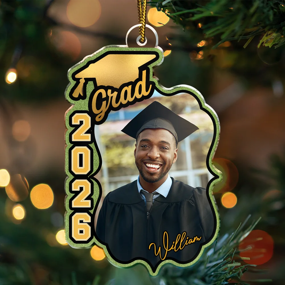 Christmas,Proud,Custom Photo,Graduation,Gift For Yourself,Upload Full Photo - Custom Photo Congrats To The Graduate - Personalized Custom Shaped Acrylic Ornament