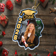 Christmas,Proud,Custom Photo,Graduation,Gift For Yourself,Upload Full Photo - Custom Photo Congrats To The Graduate - Personalized Custom Shaped Acrylic Ornament