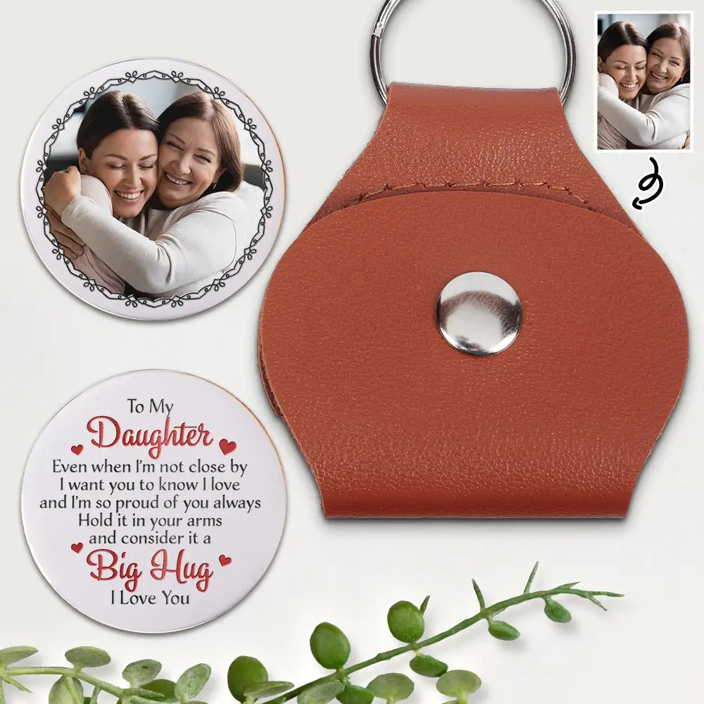 Custom Photo Consider It A Big Hug And I Love You - Personalized Leather Pocket Hug