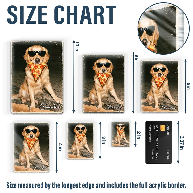 Custom Photo Cool Street Pet Pet Portrait - Personalized Acrylic Magnet - Custom Photo Cool Street Pet Pet Portrait - Personalized Acrylic Magnet