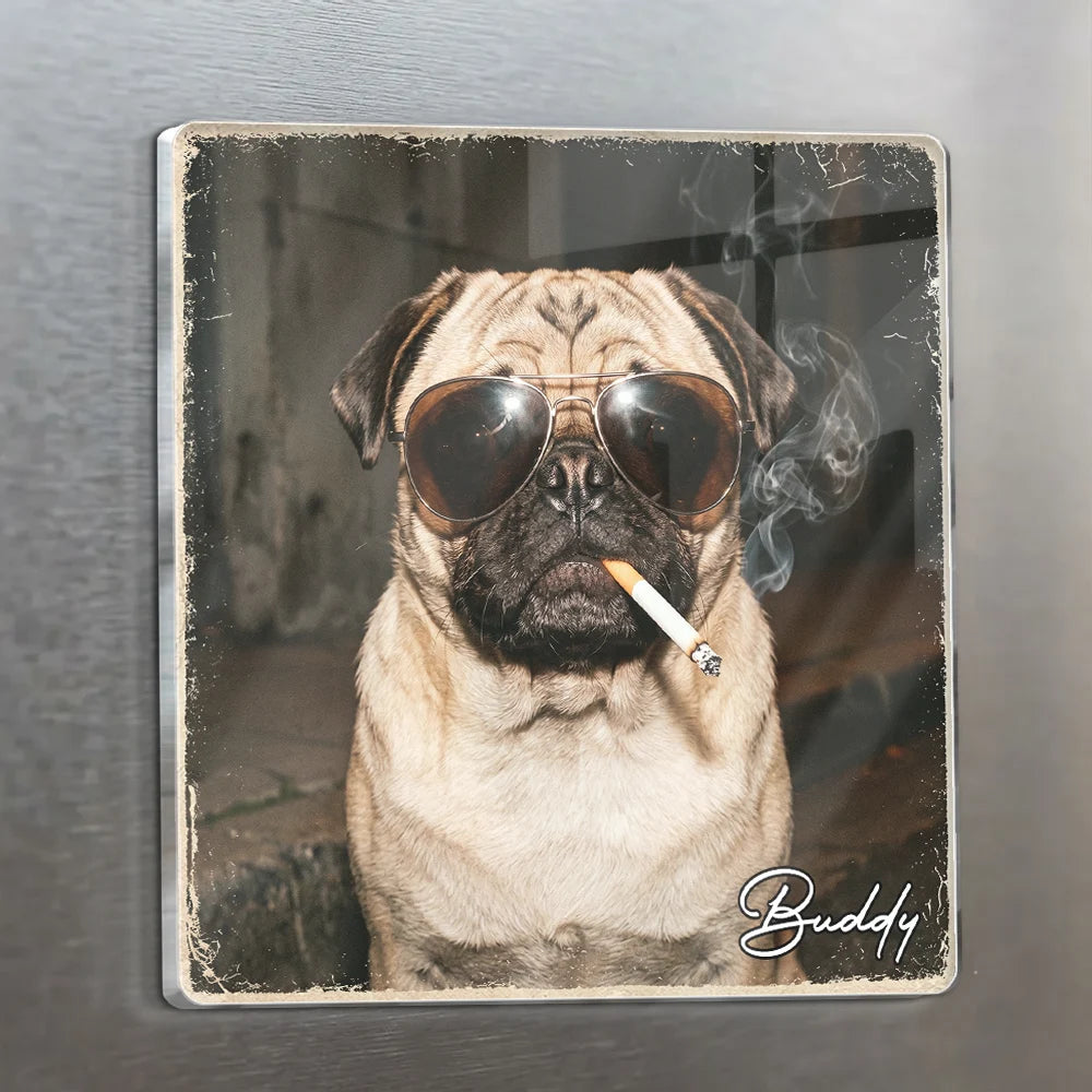Custom Photo Cool Street Pet Pet Portrait - Personalized Acrylic Magnet - Custom Photo Cool Street Pet Pet Portrait - Personalized Acrylic Magnet