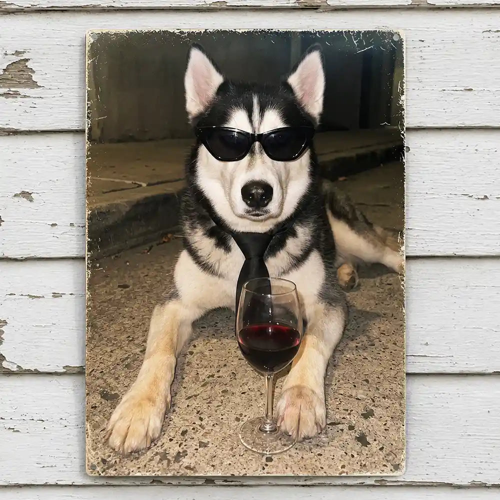 Custom Photo,Art Design,Pet Lovers,Humorous,Photo - Cool Street Pet - Custom Photo Cool Street Pet Portrait - Personalized Classic Metal Signs