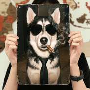 Custom Photo,Art Design,Pet Lovers,Humorous,Photo - Cool Street Pet - Custom Photo Cool Street Pet Portrait - Personalized Classic Metal Signs