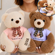 Adorable,Custom Photo,Gift For Couples,Upload Full Photo - Custom Photo Couple I Love You Beary Much - Personalized Hugging Bear